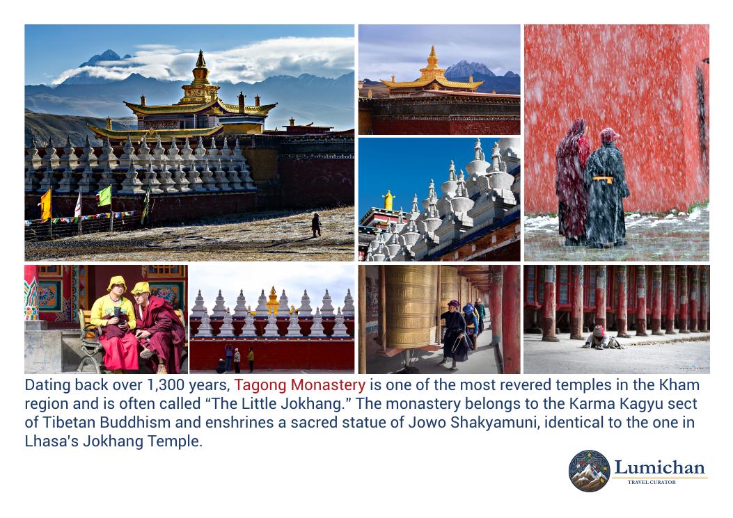 A monastery and cultural details in the Tagong area